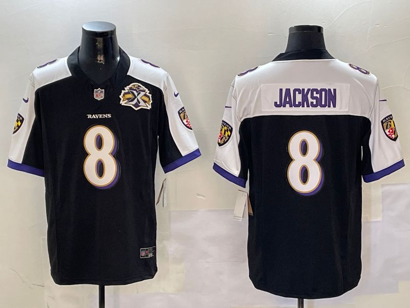 Men Baltimore Ravens #8 Jackson Black Thanksgiving three generations 2024 Nike Limited NFL Jersey style 1